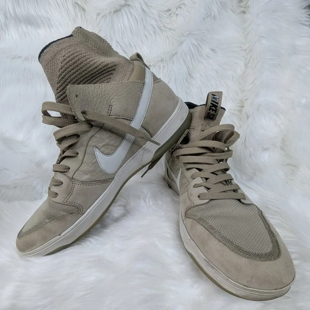 Nike SB Dunk High Elite Khaki White Men’s Size 10 917567-200